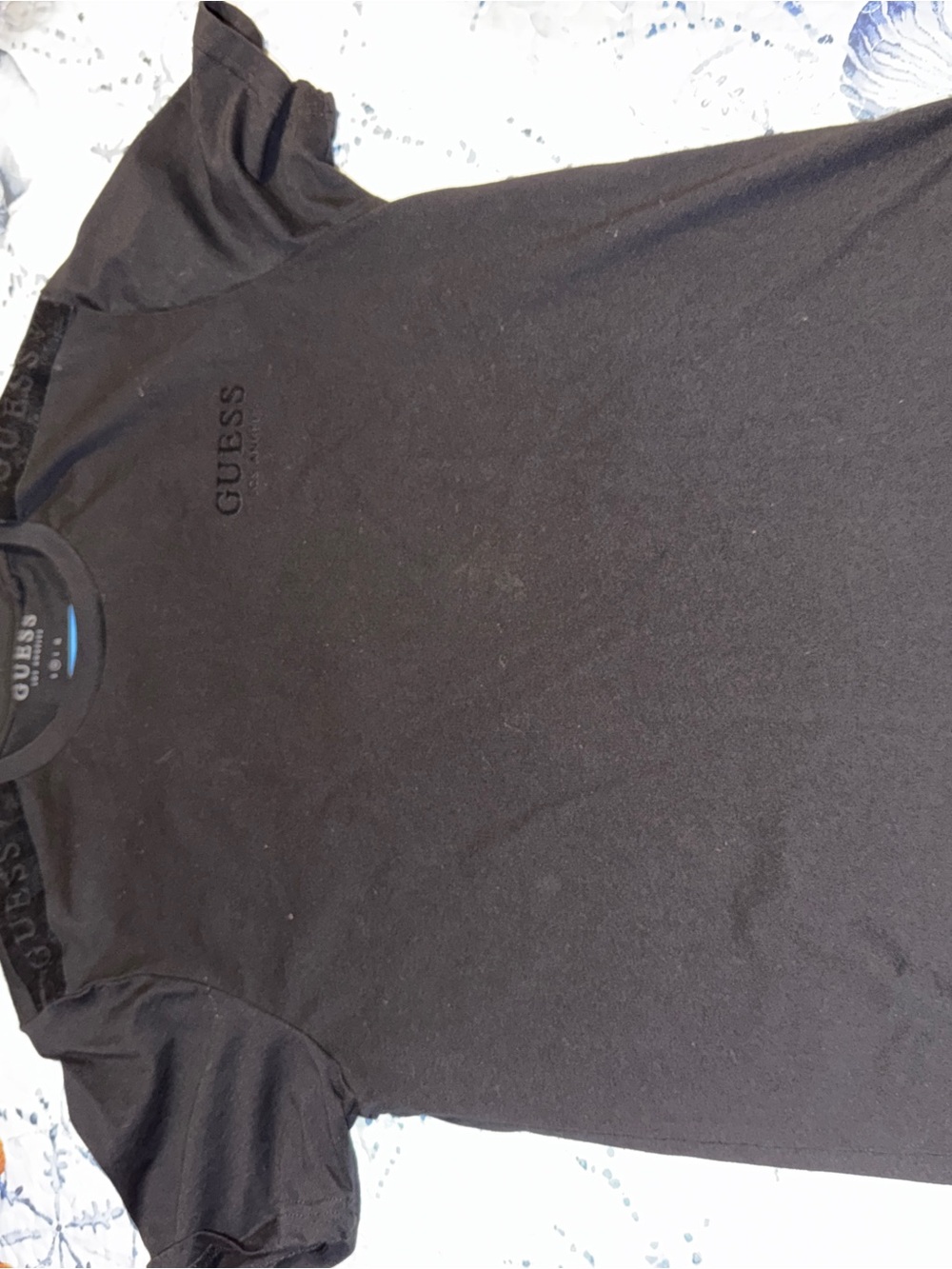 Guess Men's Black Short Sleeve Logo Tee